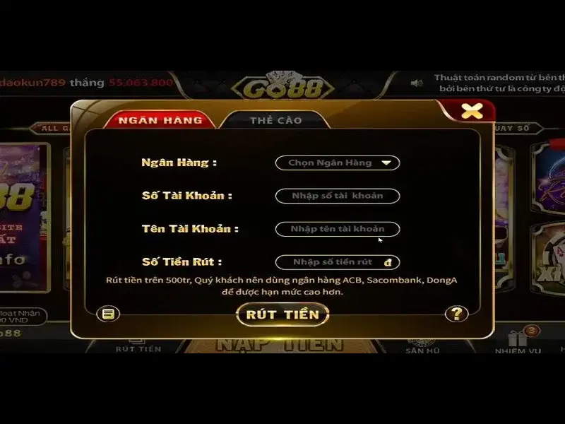 Những điều cần quan tâm khi thực hiện rút tiền